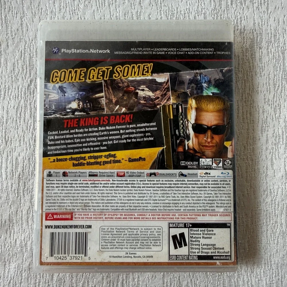 Duke Nukem Forever PS3 PlayStation 3 CIB w/ Manual Untested